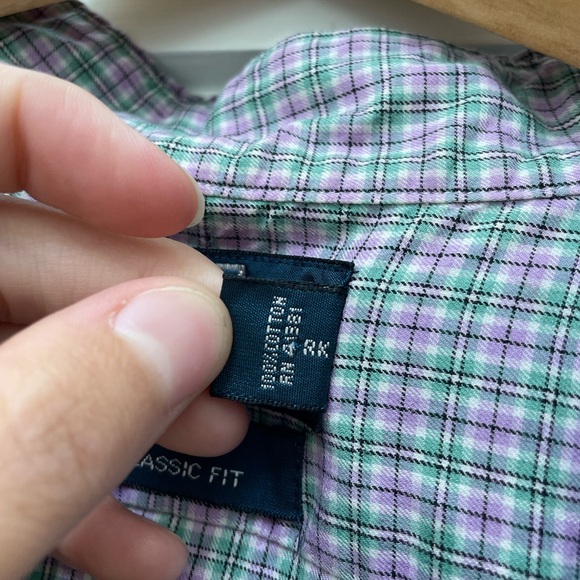 TWO Ralph Lauren XL long sleeve cotton button down dress shirts chambray check - Picture 3 of 13